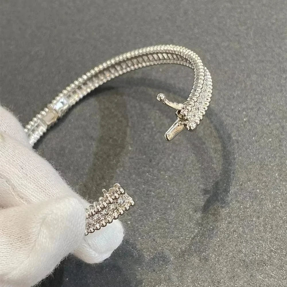 2mm Moissanite Bangle S925 Sterling Silver Plated 18K Gold