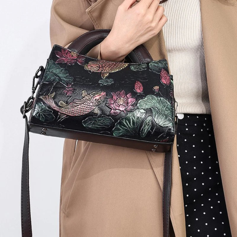 Light Luxury Retro Ethnic Printed Handbag Crossbody Bag