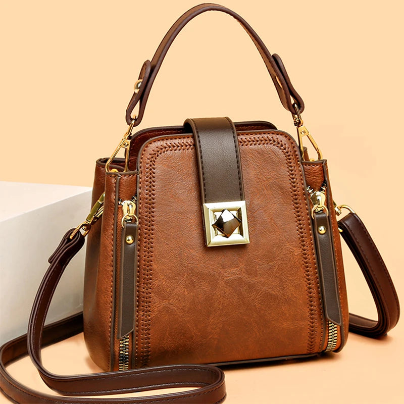 High-end Leather Tote Large Capacity Women Bags Luxury Design Shoulder Bag