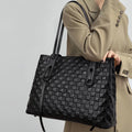 Genuine leather tote bag large capacity printed handbag
