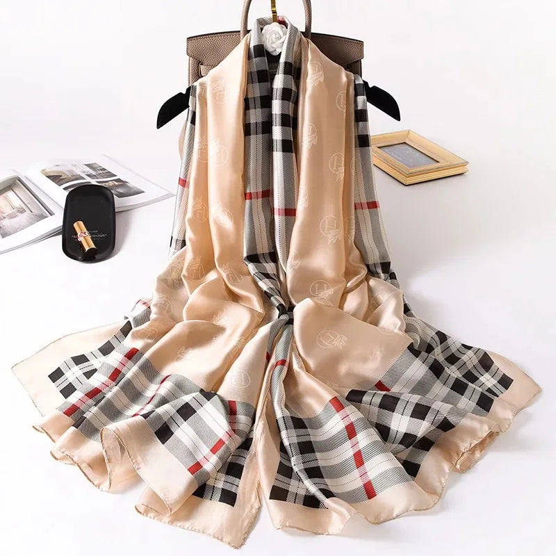 180*90cm Luxury Brand Women Scarf Fashion Print Silk Scarves Summer Shawls Wraps