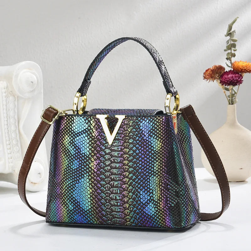 Gradient Color Shoulder Bag PU Leather Crossbody Bag