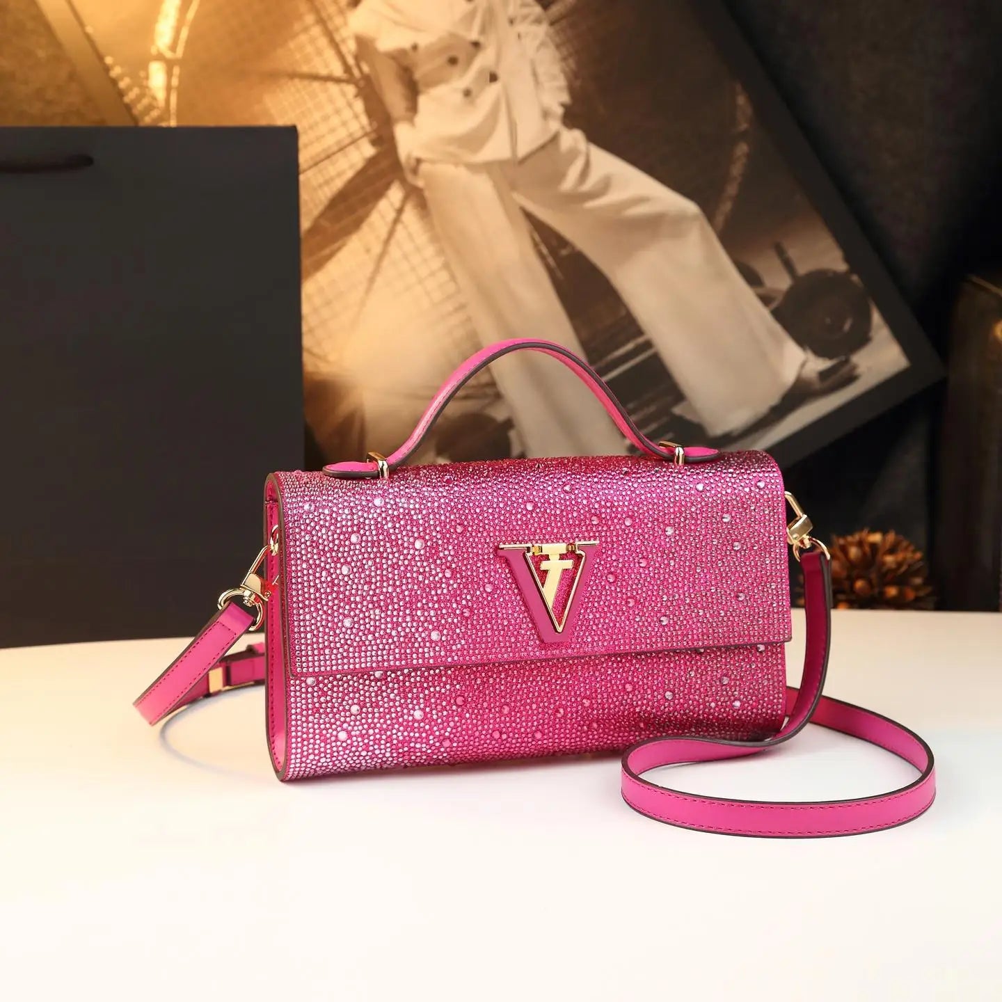 Elegant Leather Classic Design Large Capacity Bag Luxury Clutch
