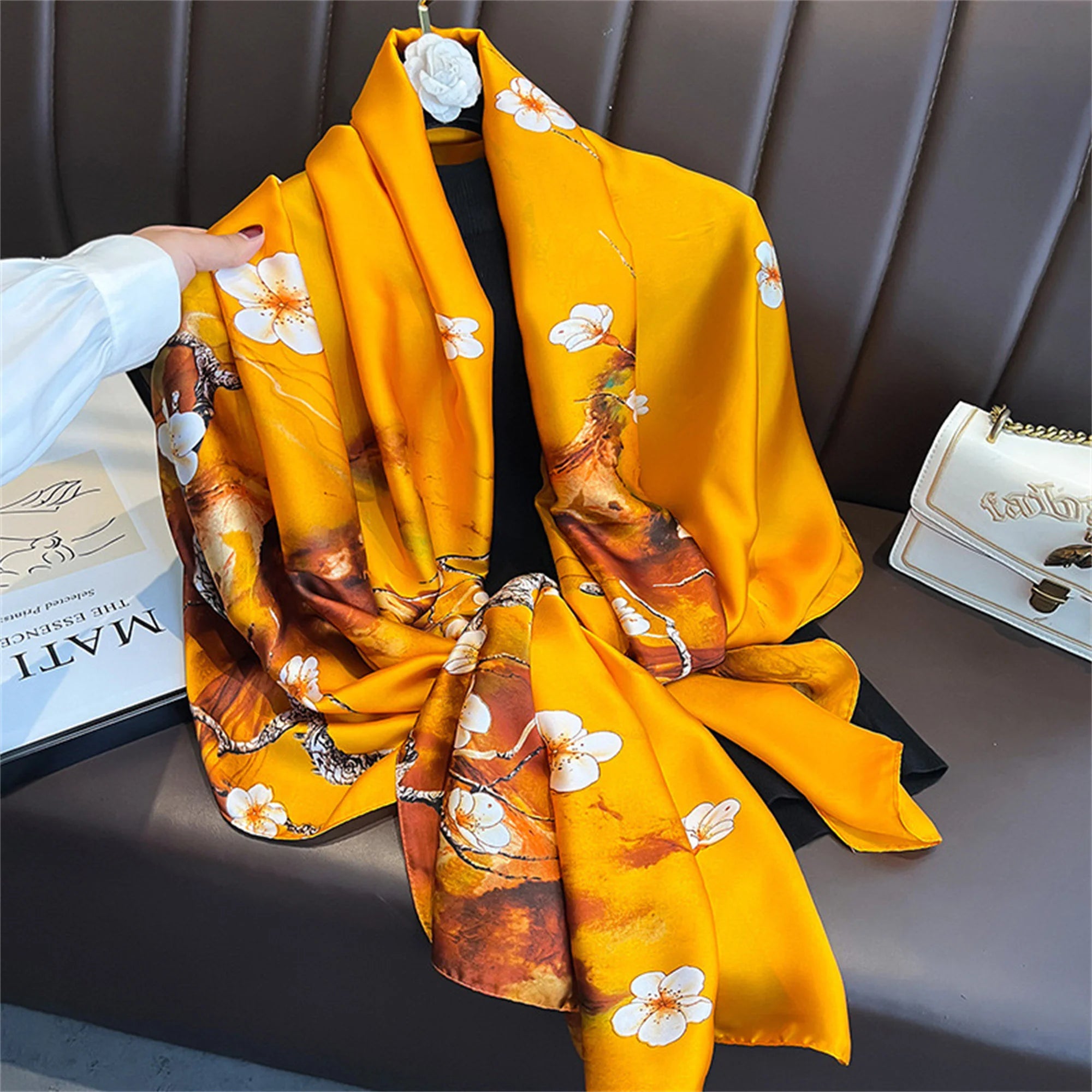 180*90cm Luxury Brand Women Scarf Summer Silk Shawl Lady Wrap Soft Design