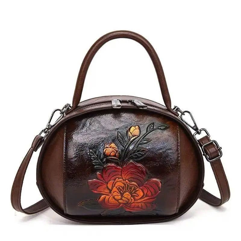 Stylish Bag Retro Coin Purse Women's Bags Multi-layered Oval Fashionable Bag