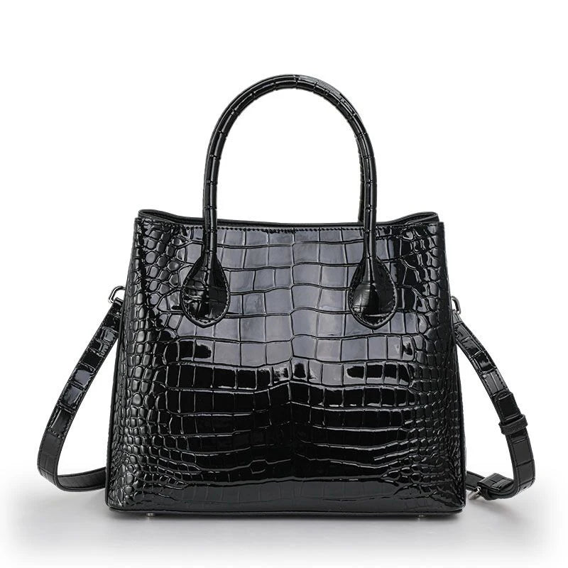 Fashionable women's handbag surface crocodile pattern luxury cowhide