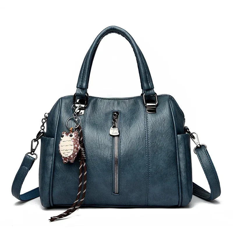 Luxury Design Top-Handle High Quality Leather Handbag Ladies Large Shoulder Bag