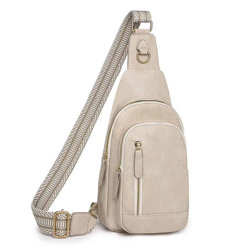 Women Bag Fashion Sling Bag High Quality PU Leather Pack Crossbody Chest Bag