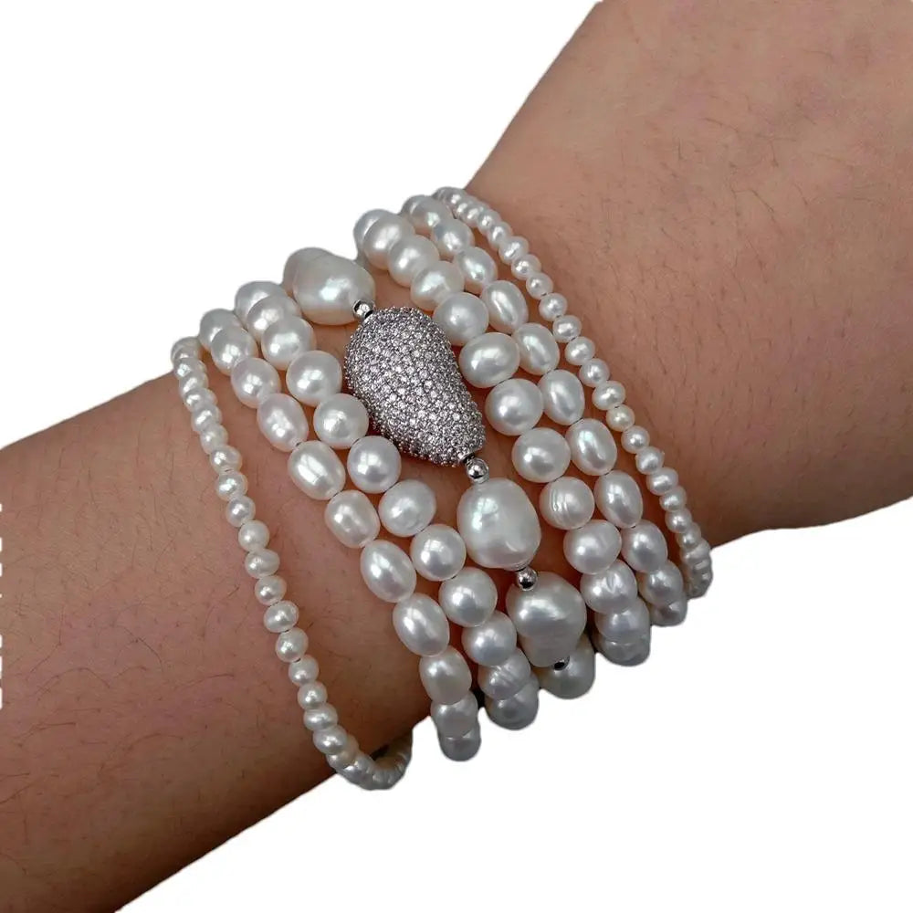 Classic style 7 Strands Natural Freshwater Pearl Bracelet