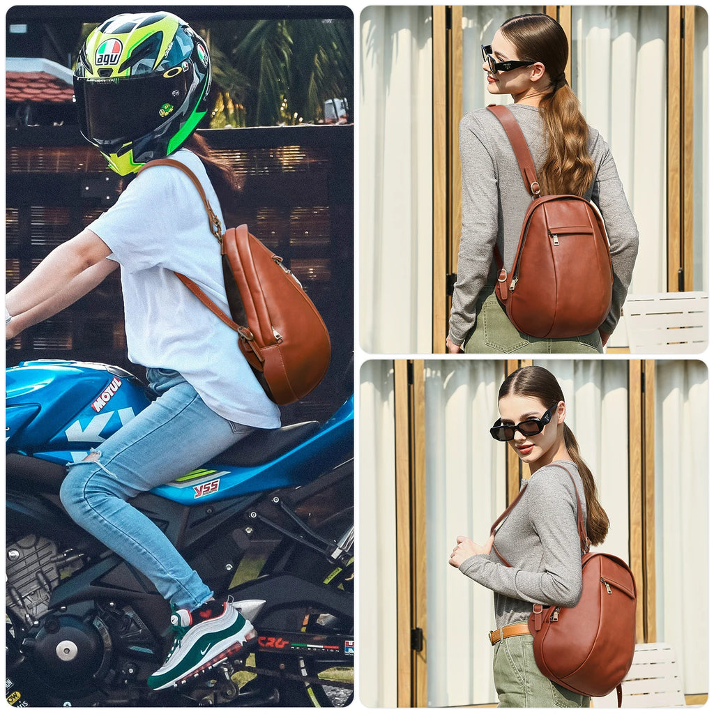 Genuine Leather Small Backpacks for Women Luxury Design