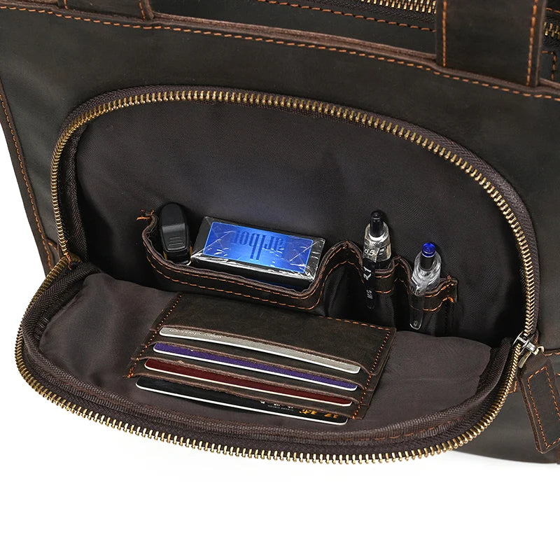 Genuine Leather Men's Shoulder Bag Vintage Messenger Bag