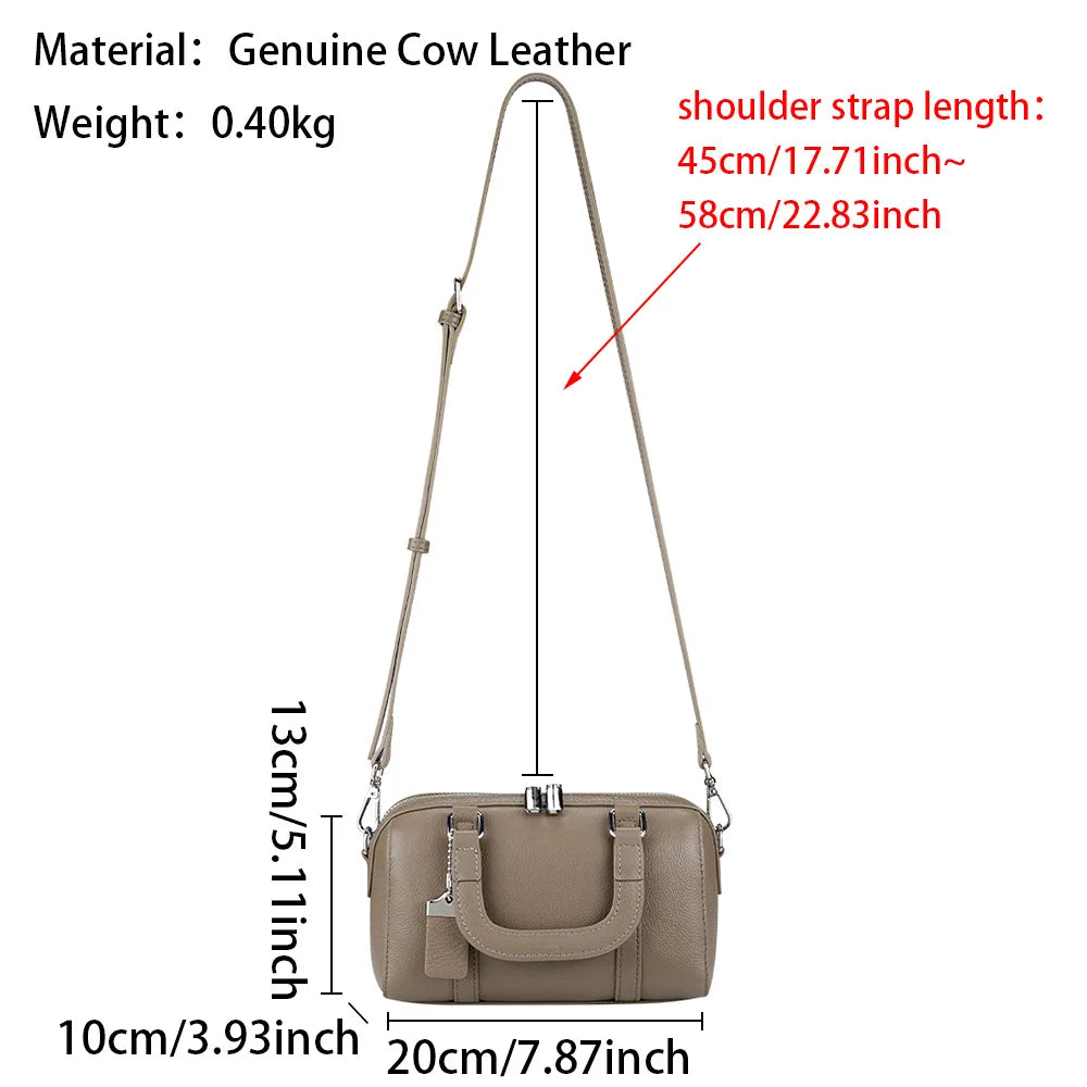 Trendy Luxury Design Retro Handbag For Women Genuine Leather Shoulder Crossbody