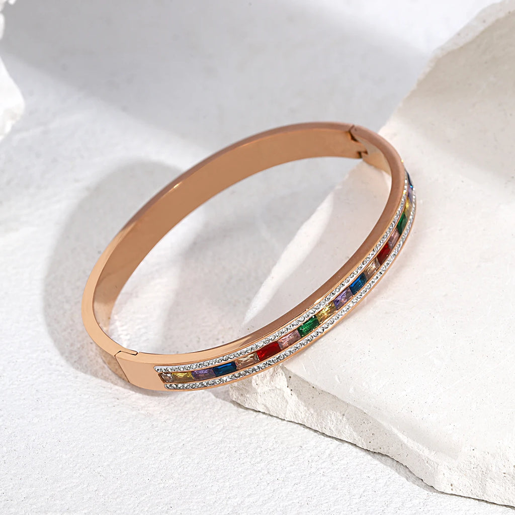 Luxury Colorful Cubic Zirconia Charm Bracelets Jewelry