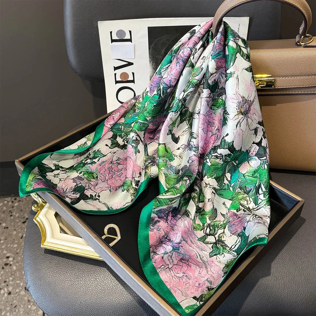 100% Silk Scarf Elegant Luxury High Quality Fashion