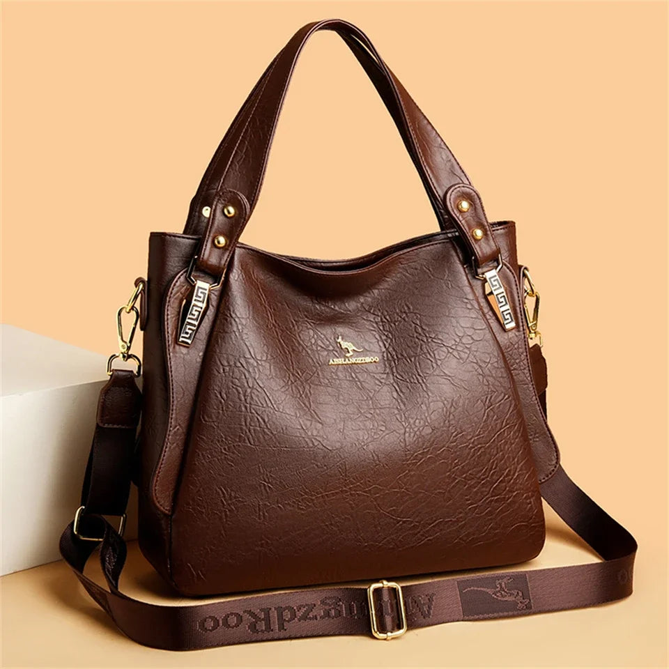 Genuine Brand Soft Leather Top-handle Bag Female Handbag Shoulder Crossbody Tote