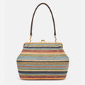 Fashion Large Striped Clip Shell Shoulder Bag Design