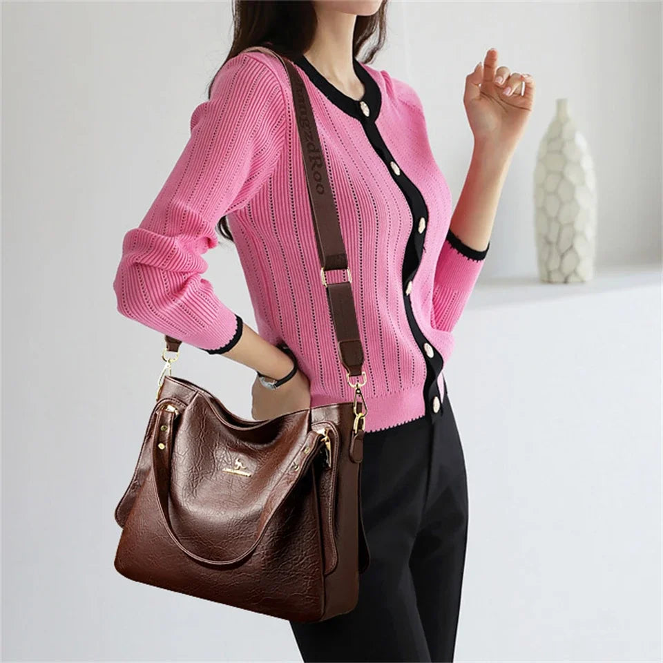 Genuine Brand Soft Leather Top-handle Bag Female Handbag Shoulder Crossbody Tote