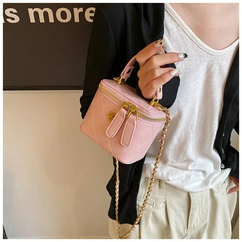 Mini Square Chains Handbag Thread Crossbody Bags Designer Box Bag with Short Handle