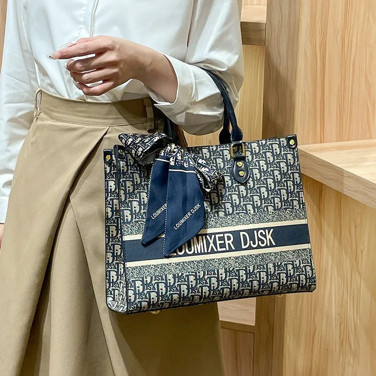 Luxury Design Elegant Leather Tote Large Capacity Stylish Handbag