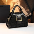Crocodile Pattern Leather Lace Women's Messenger Handbag