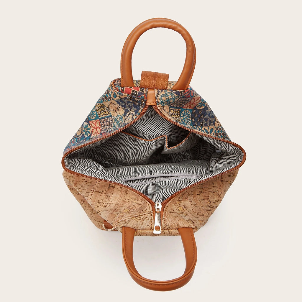 Kraft Paper Vintage One Shoulder Backpack Retro Chic Travel Eco Vegan Backpack