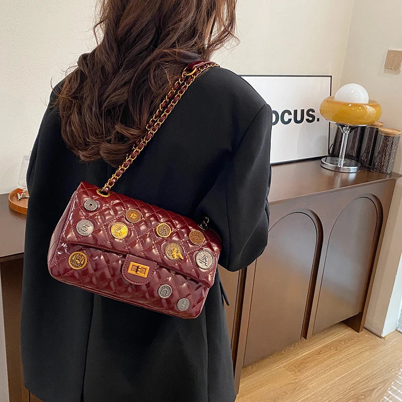 Stylish Leather Crossbody Bag for Women Ladies Luxury Brand Design Handbag