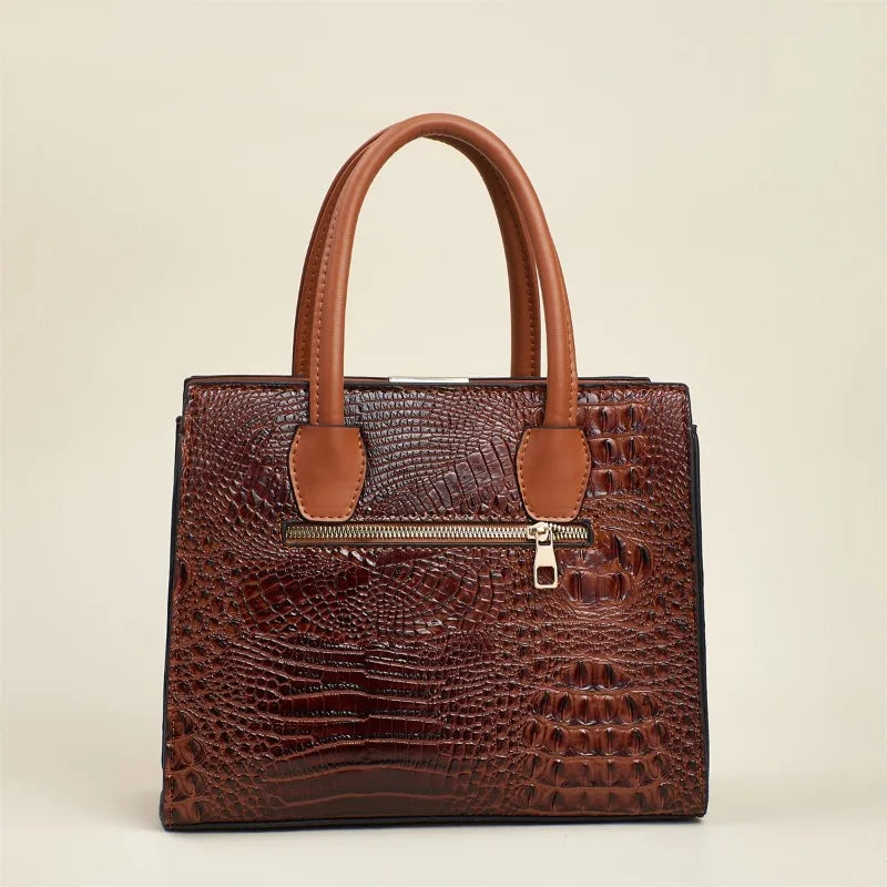 Crocodile Pattern Leather Handbag Fashion Messenger Bag