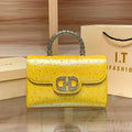 Ostrich pattern underarm handbag light luxury diamond-encrusted elegant crossbody bag