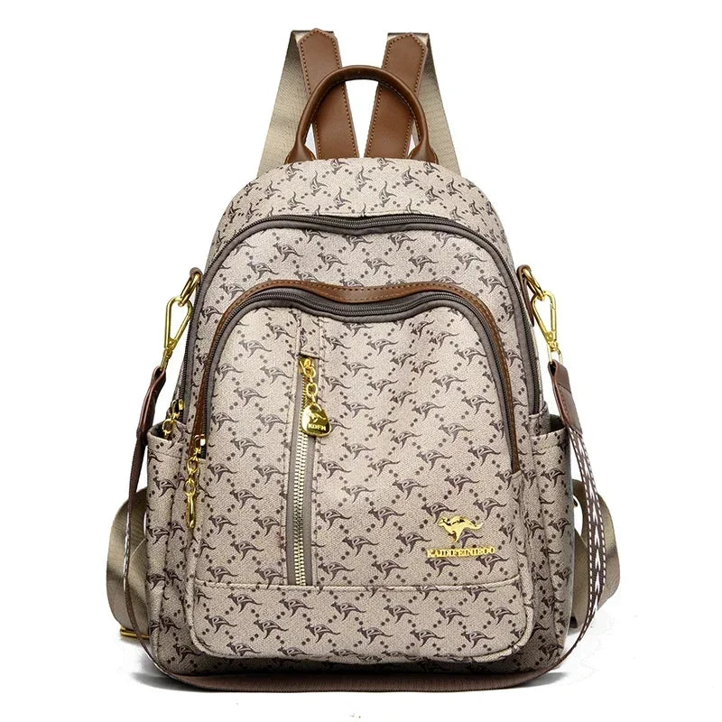 Classical High Quality Soft Leather Travel Backpack Large Capacity Luxury Bag