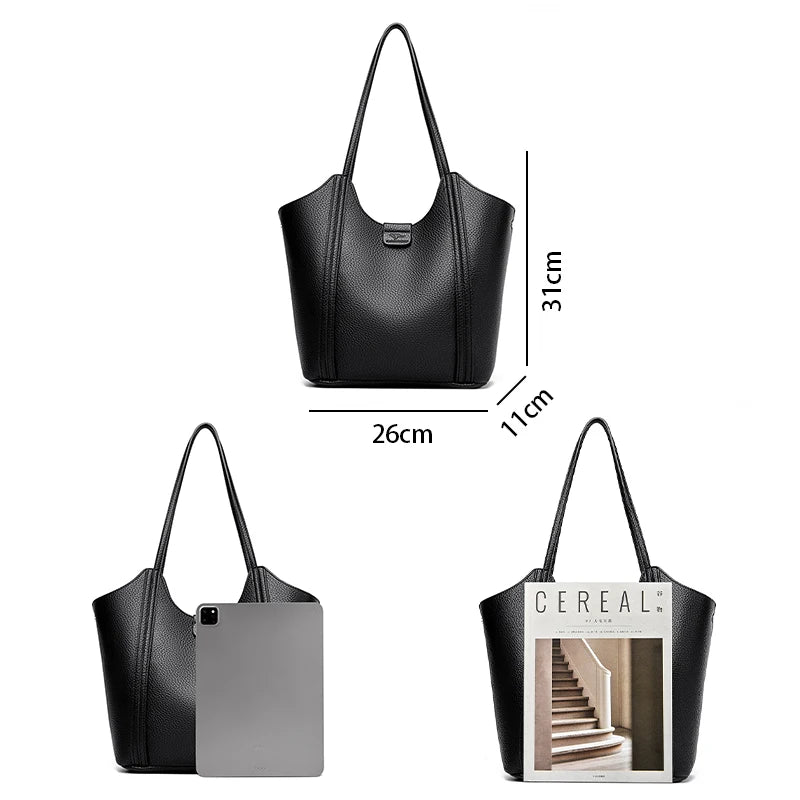 Women's Large Capacity Shoulder Bag Genuine Leather Tote