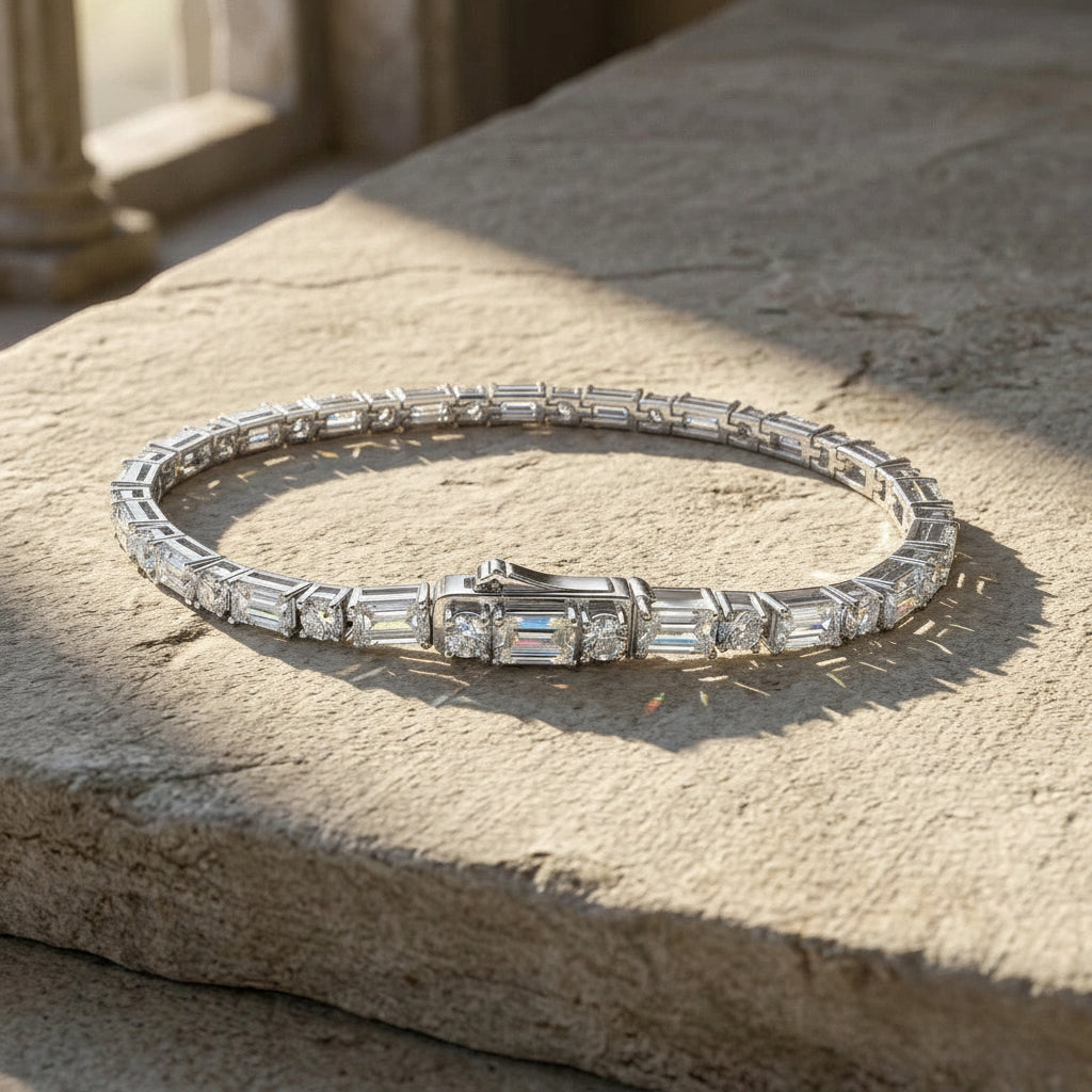 Baguette Moissanite Tennis Bracelet Luxury Fine Jewelry