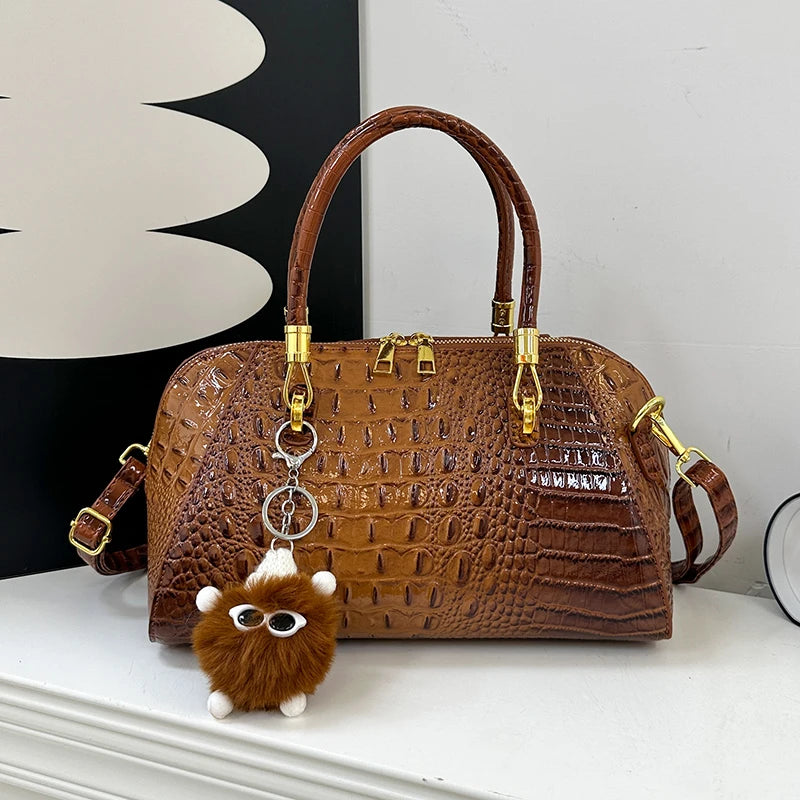 Classic Handbag Crocodile Leather Shoulder Crossbody Bag