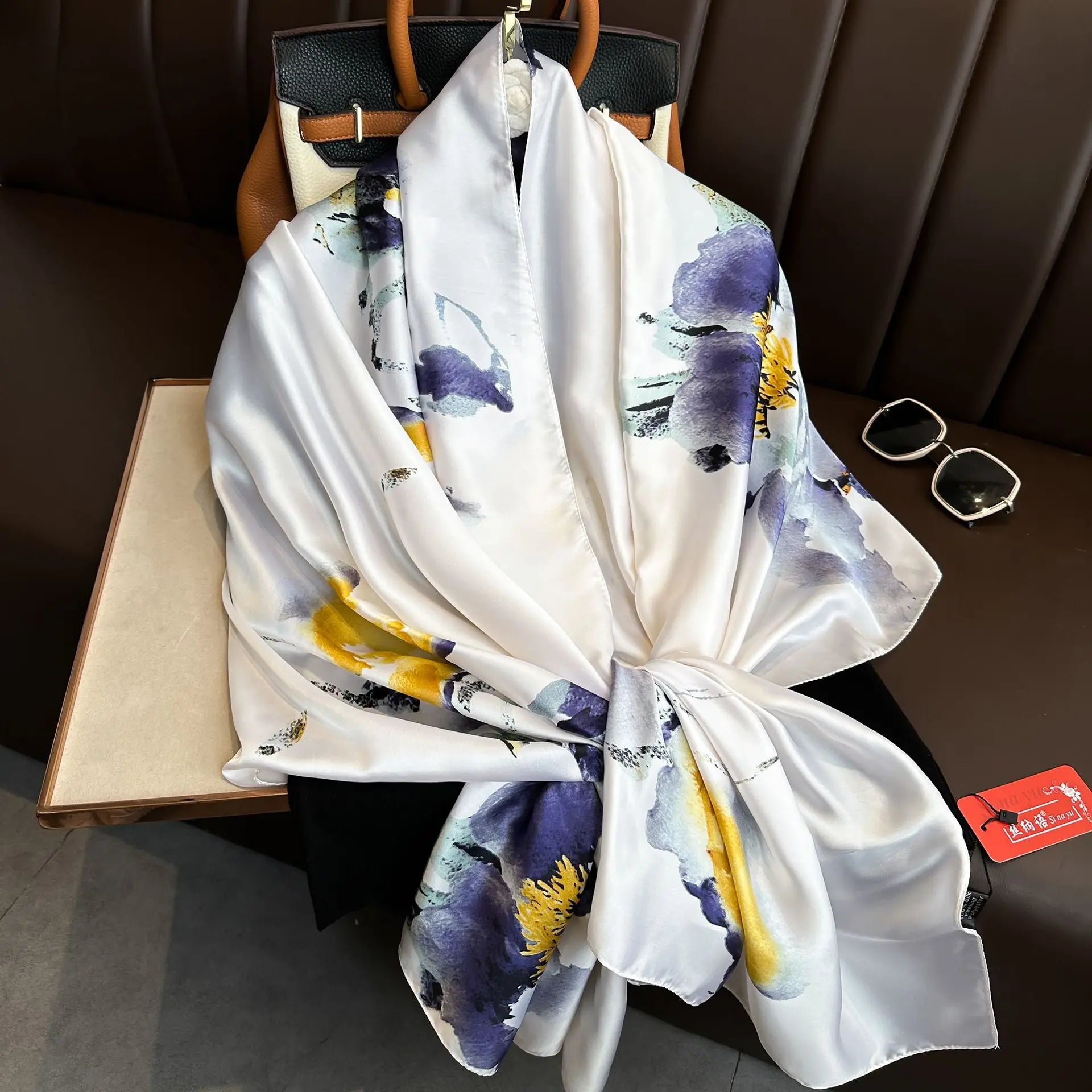 Luxury Brand Silk Scarves Women Fashion Print 180X90CM Long Silk Headscarf