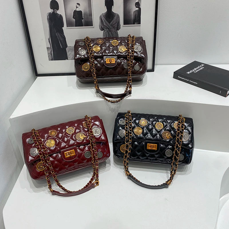 Stylish Leather Crossbody Bag for Women Ladies Luxury Brand Design Handbag