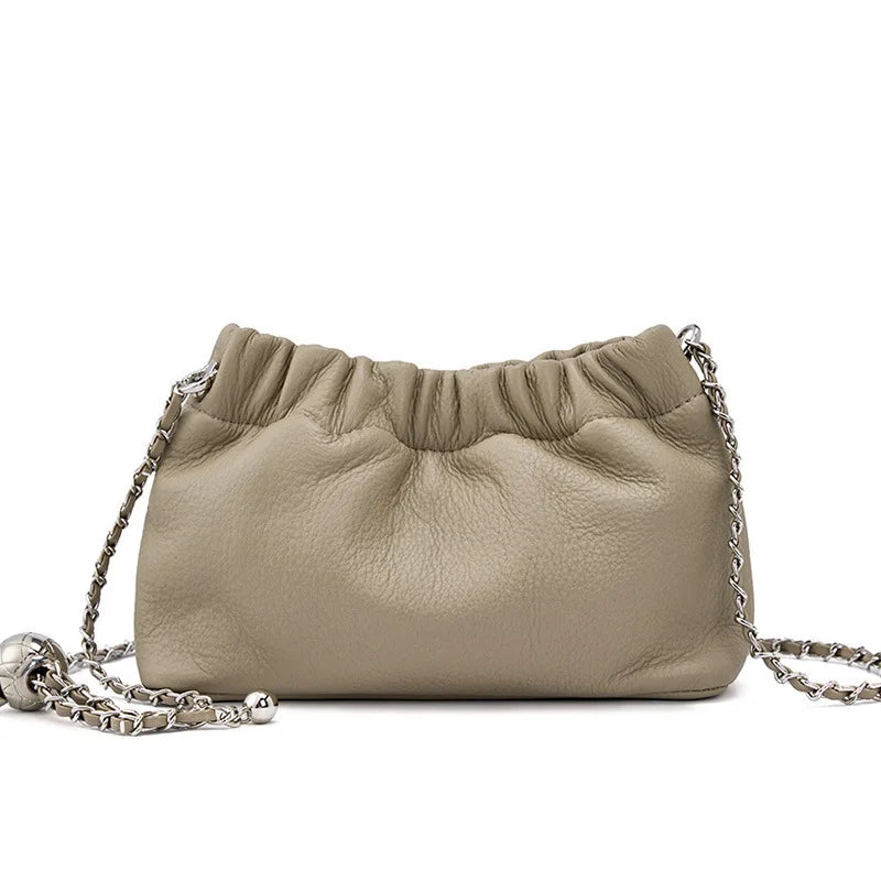 Genuine Leather Women Shoulder Bags Luxury Brand Small Chain Flap Bags