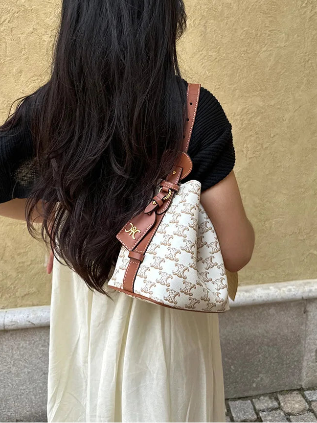 Large-capacity fashion single shoulder crossbody bucket bag