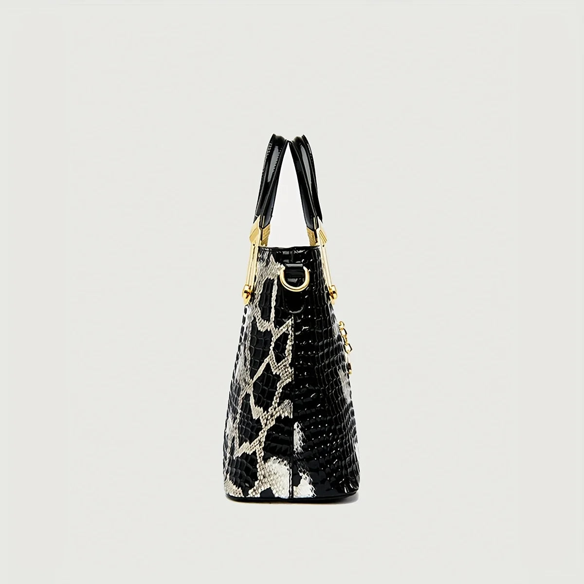 Luxury Fashion Snake Pattern Soft Leather Large Capacity Bag
