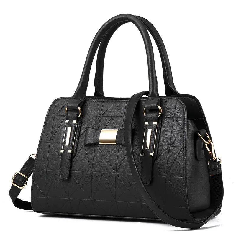 Large Capacity Floral Embossed Butterfly Knot Shoulder Bag