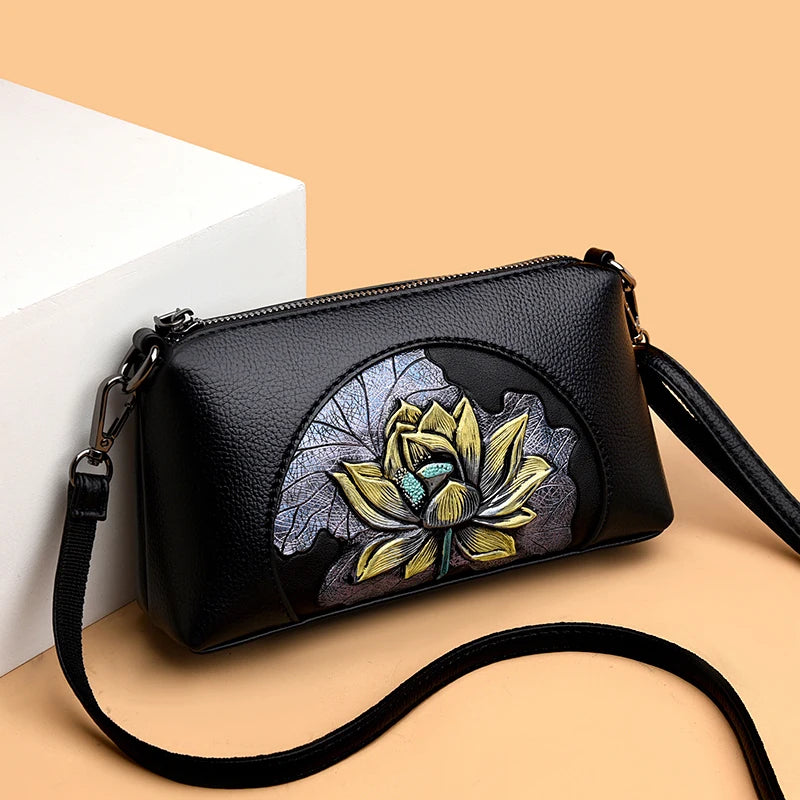Women's Luxury Leather Top-Handle Bags Design Printing Shoulder Crossbody Bags