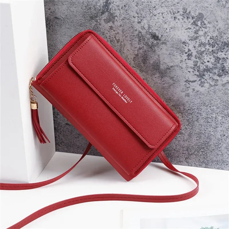 Fashion Phone Pouch Mini Messenger Bag Clutch Wallet Soft Leather Crossbody Bag