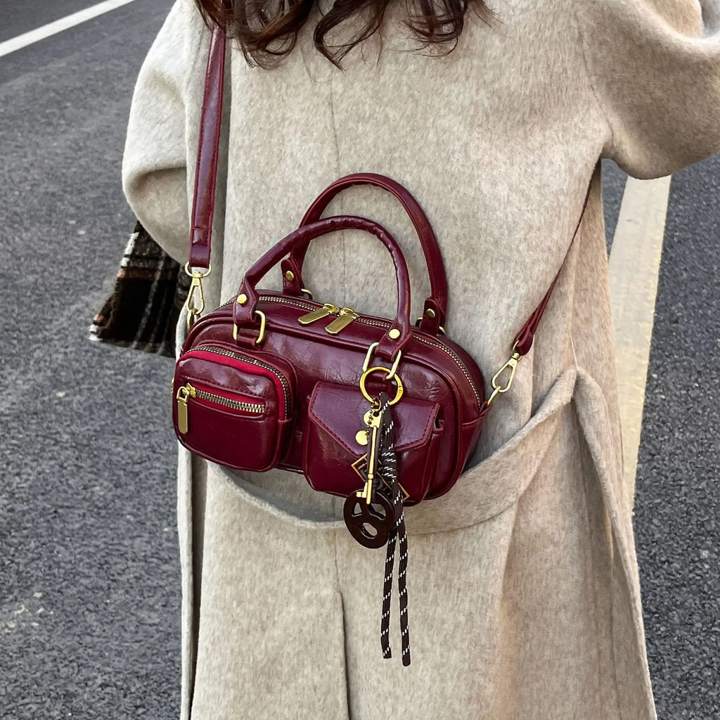 Vintage Style Boston Bag Fashion Handbags Shoulder Bags