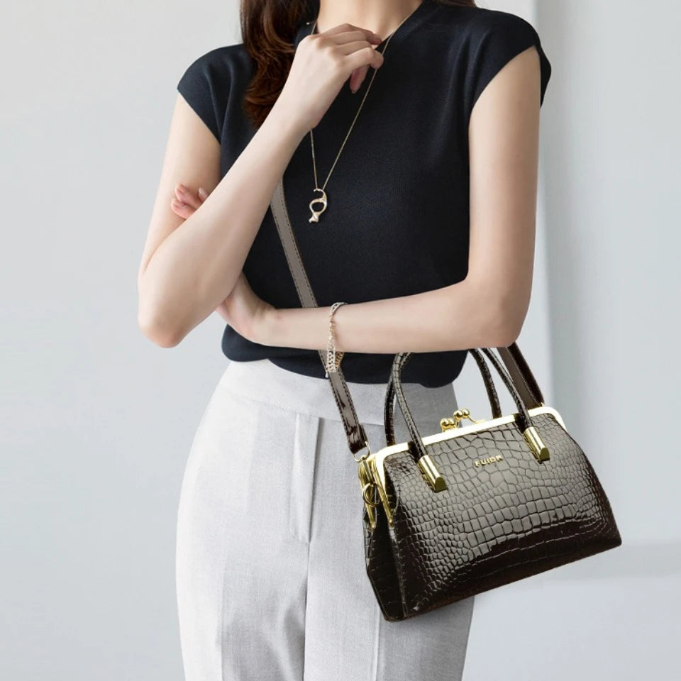 Luxury Crocodile Pattern PU Leather Shoulder Bag Design Purse