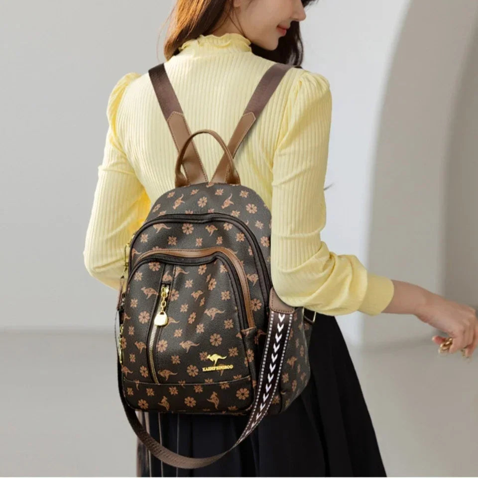 Classical High Quality Soft Leather Travel Backpack Large Capacity Luxury Bag