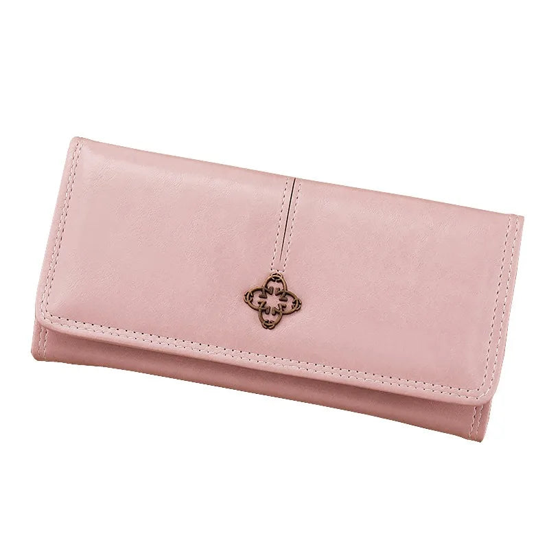 Long Leather Multi Card Slots Large Capacity Vintage Wallet