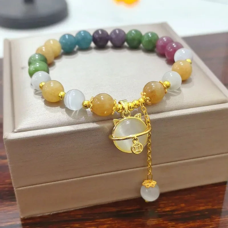 Natural Jade Agate Bracelet Exquisite Flower Design