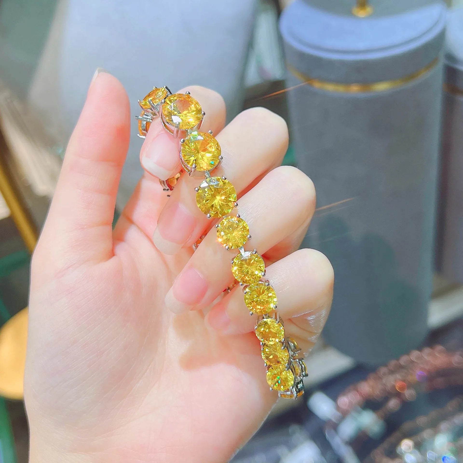 100% 925 Silver Stylish Zircon Fashion Bracelet Jewelry