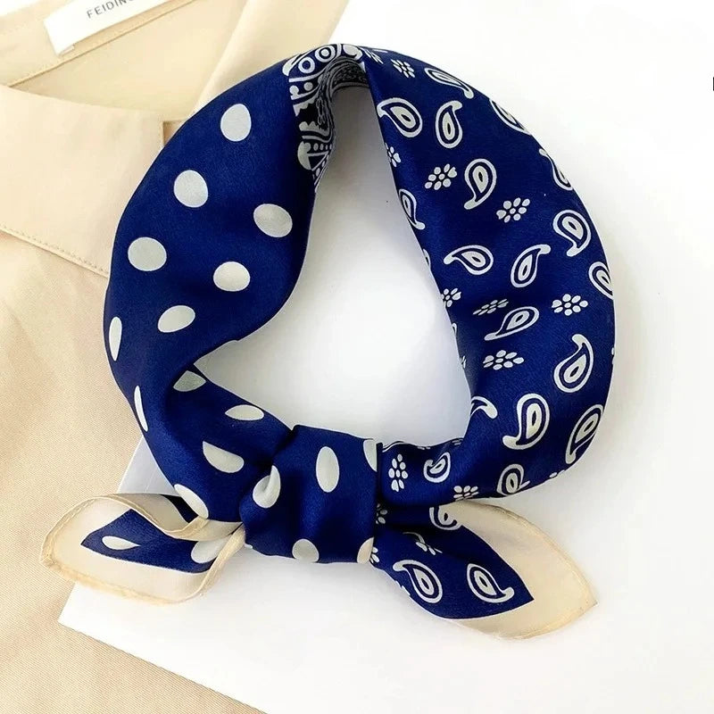 100% Real Silk Scarf Geometric Retro Fashion Scarves