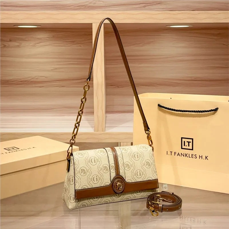 Light luxury women's oblique niche design shoulder bag