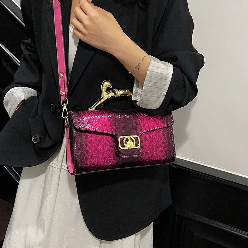 Metal Buckle Fashion Shoulder Bag Luxury Design Handbag