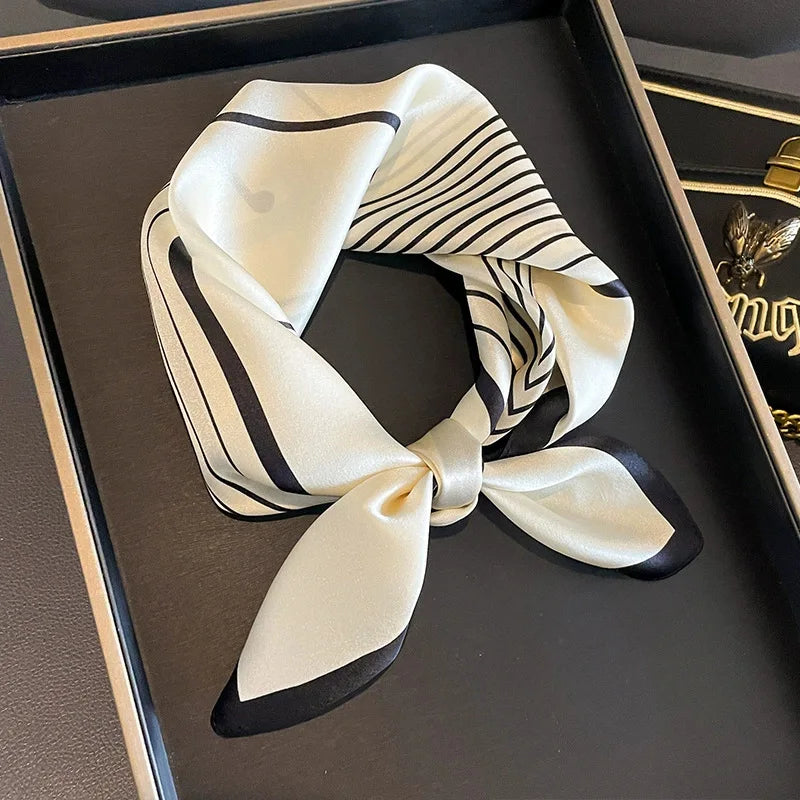 100% Real Silk Scarf Geometric Retro Fashion Scarves